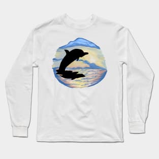 Dolphin at Sunset Long Sleeve T-Shirt